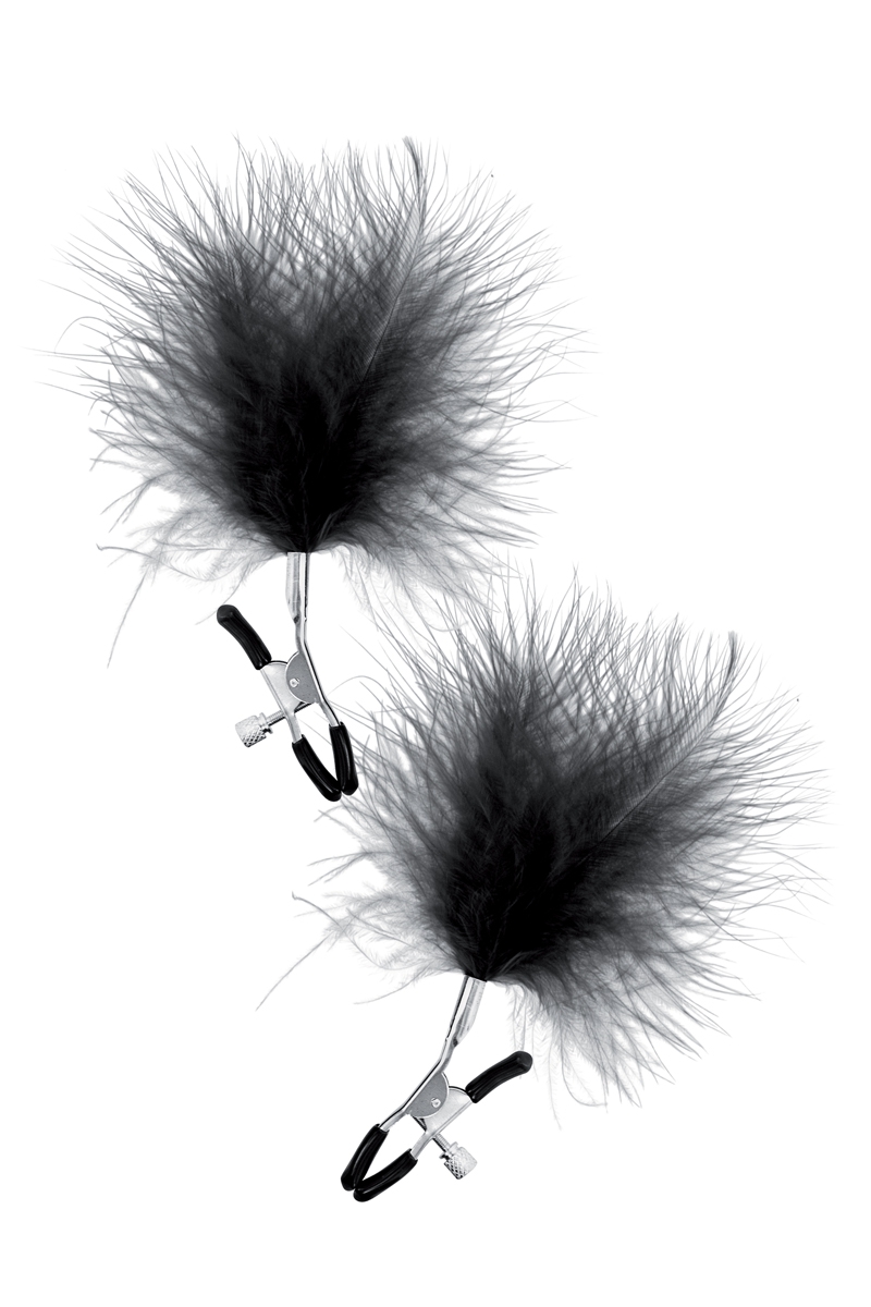 Pinces à seins plumeau noir - Sweet Caress 1 Pinces à seins plumeau noir - Sweet Caress