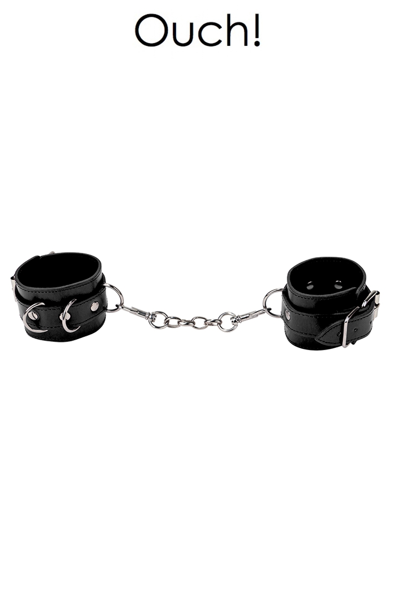 Menottes Premium en cuir noir - Ouch 1 Menottes Premium en cuir noir - Ouch