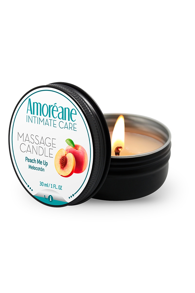 Bougie de massage pêche - Amoreane 1 Bougie de massage pêche - Amoreane