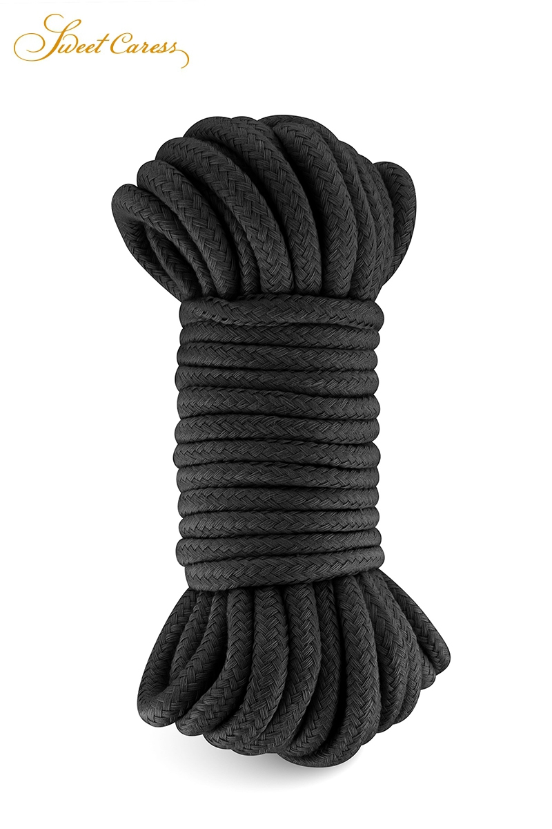 Corde de bondage noire 10m - Sweet Caress 1 Corde de bondage noire 10m - Sweet Caress