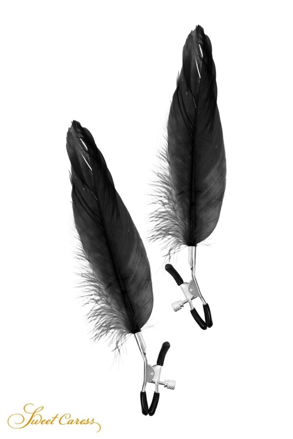 18679-1730395605.jpg Pinces à seins plume noire - Sweet Caress