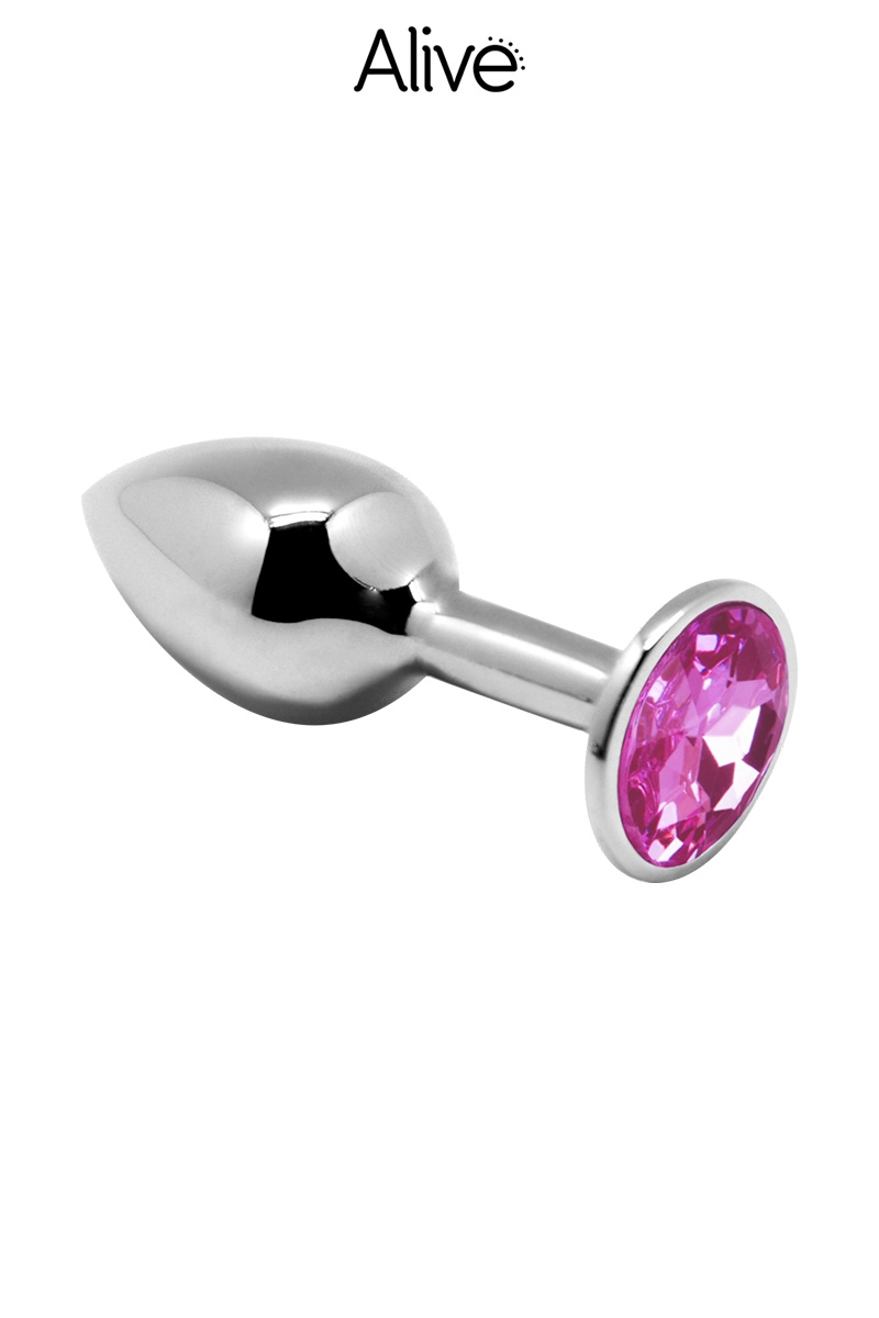 Plug métal bijou rose L - Alive 1 Plug métal bijou rose L - Alive