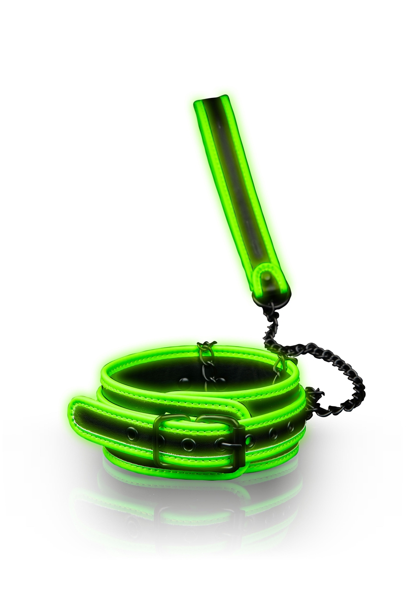 Collier et laisse phosphorescents - Ouch 1 Collier et laisse phosphorescents - Ouch