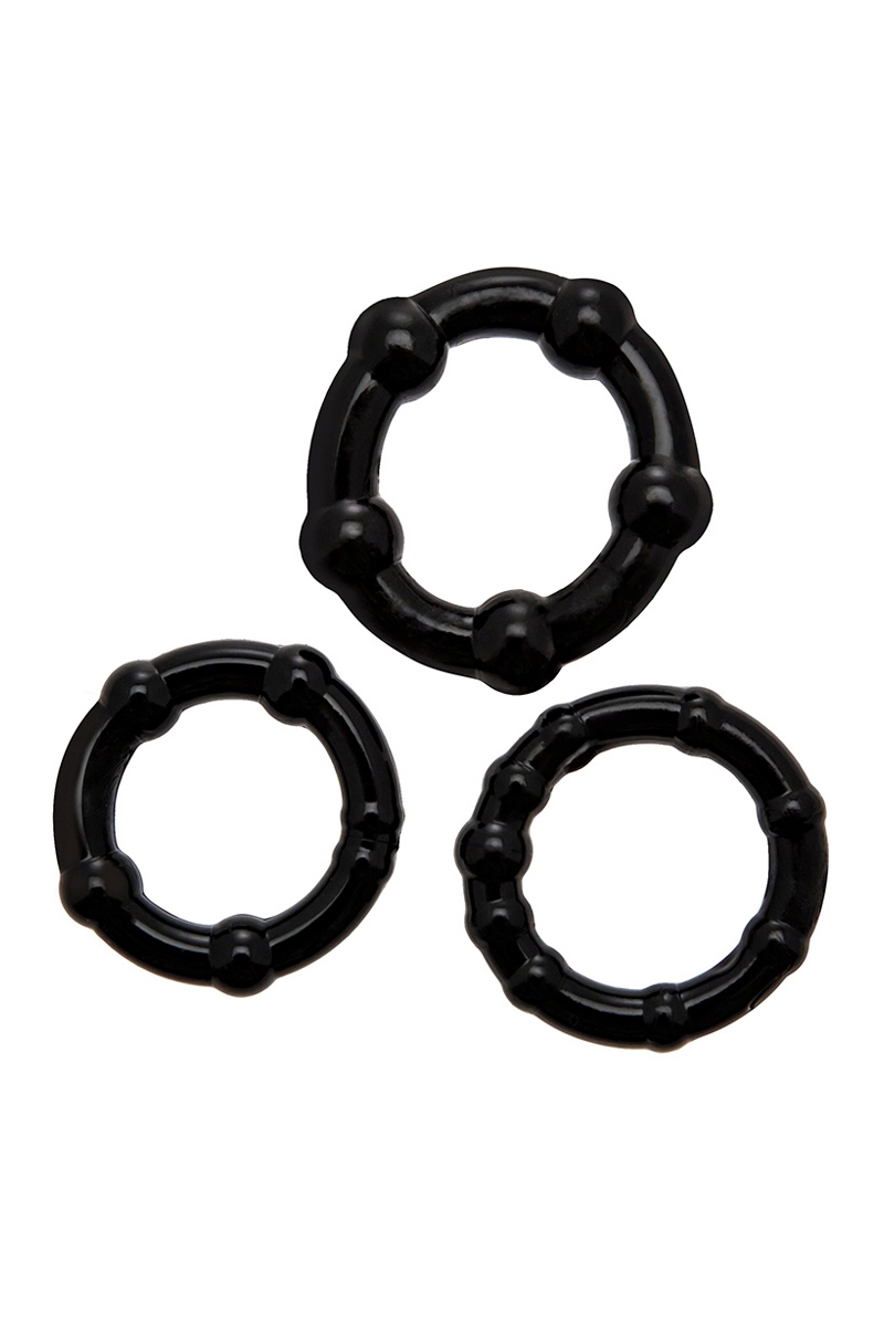 Set 3 Cockrings noir Babooom - Wooomy 1 Set 3 Cockrings noir Babooom - Wooomy