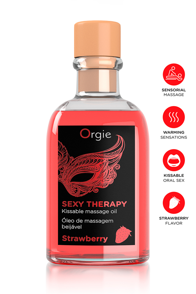 Huile de massage embrassable Sexy Therapy fraise 1 Huile de massage embrassable Sexy Therapy fraise