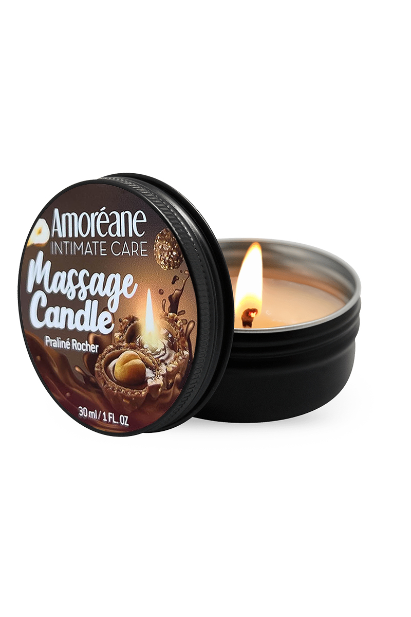Bougie de massage Rocher Praliné - Amoreane 1 Bougie de massage Rocher Praliné - Amoreane