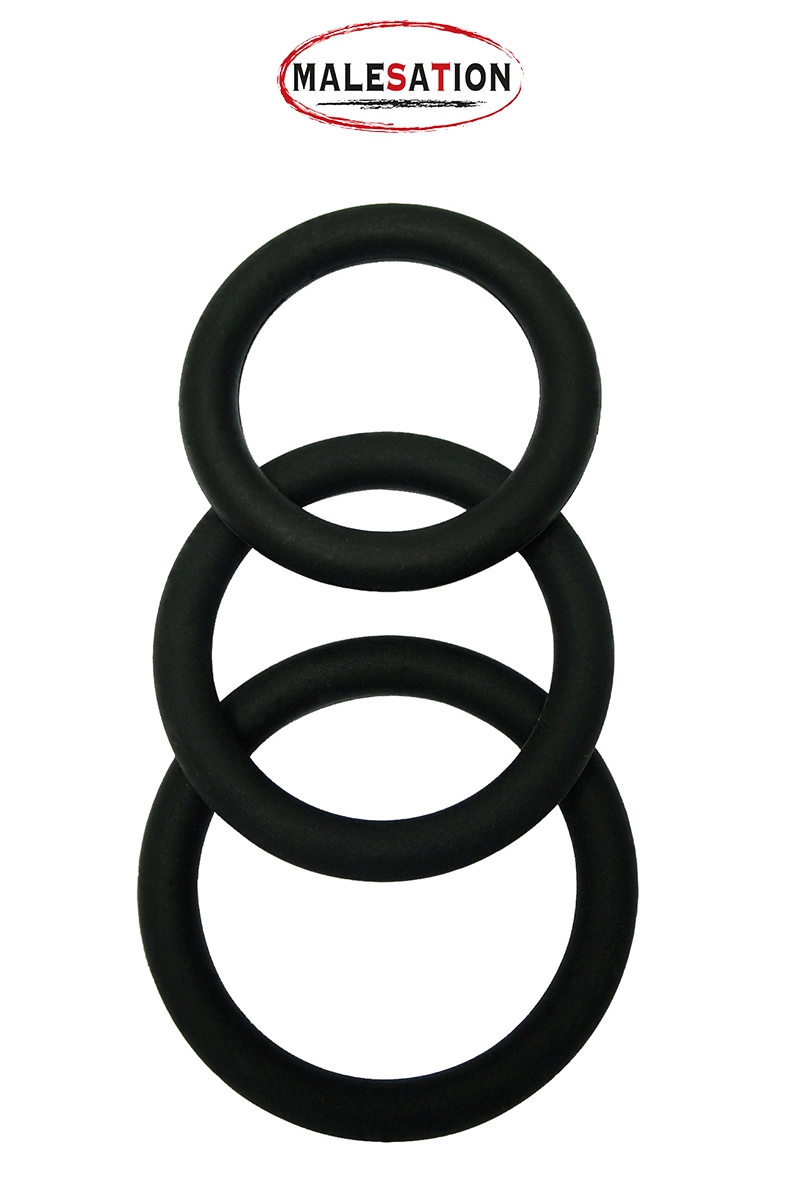 Set 3 CockRings silicone - Malesation 1 Set 3 CockRings silicone - Malesation