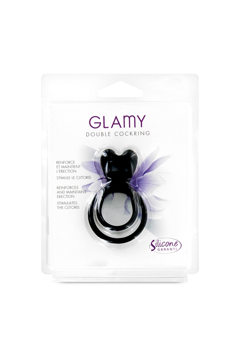 Double Cockring noir Glamy 2 Double Cockring noir Glamy – Image 2