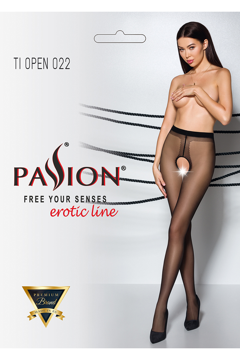Collants ouverts couture TI022 - noir/rouge 2 Collants ouverts couture TI022 - noir/rouge – Image 2