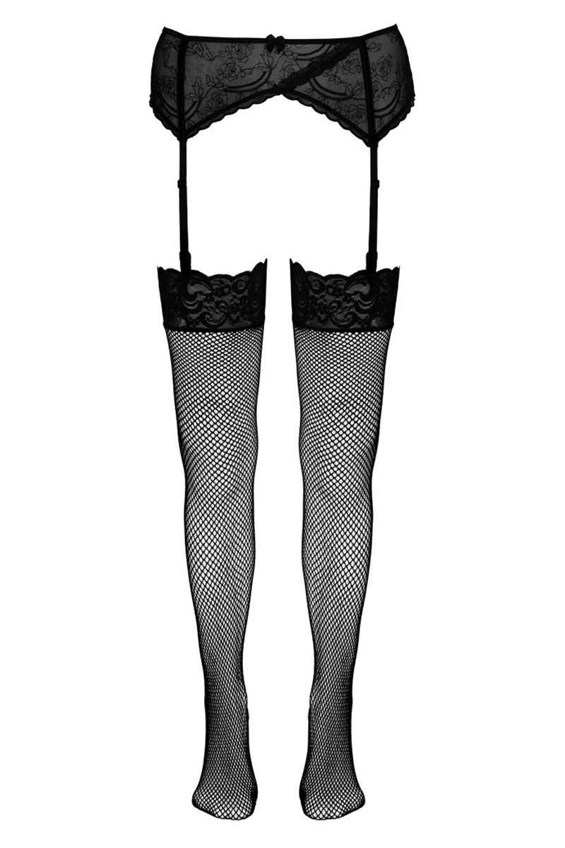 Bas résille noir - Cotelli Legwear 2 Bas résille noir - Cotelli Legwear – Image 2