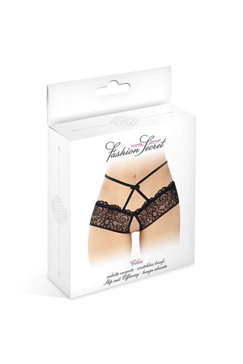 Culotte ouverte noire Celia - Fashion Secret 2 Culotte ouverte noire Celia - Fashion Secret – Image 2