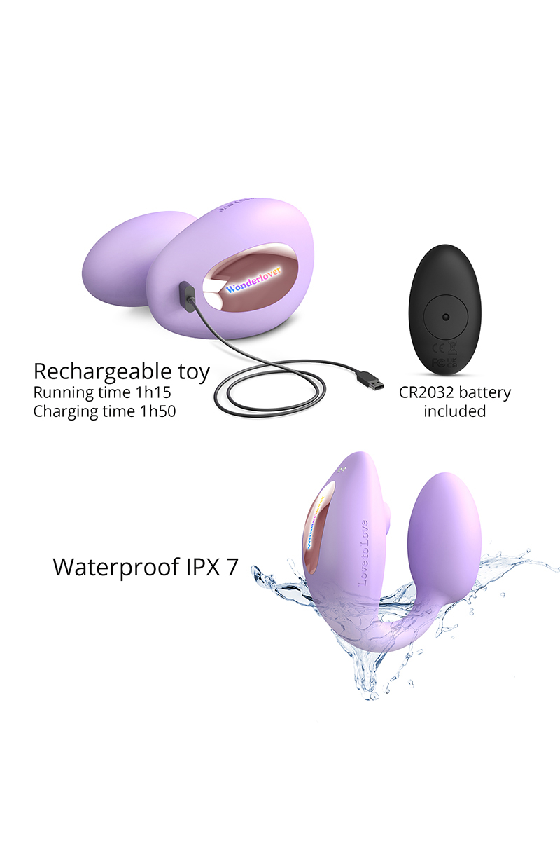 Double stimulateur Wonderlover mauve - Love to Love 2 Double stimulateur Wonderlover mauve - Love to Love – Image 2