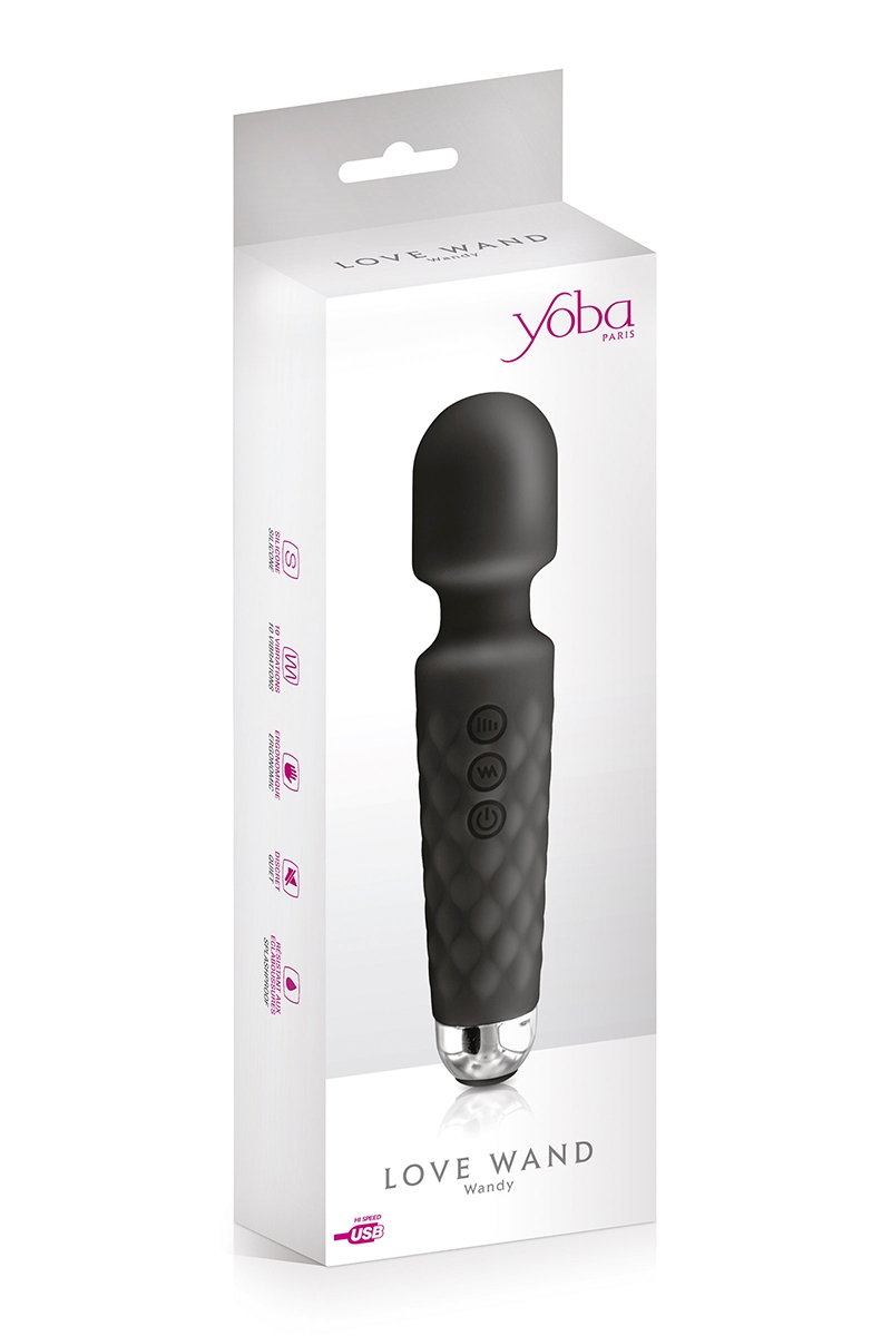 Vibro Love Wand rechargeable noir - Yoba 2 Vibro Love Wand rechargeable noir - Yoba – Image 2