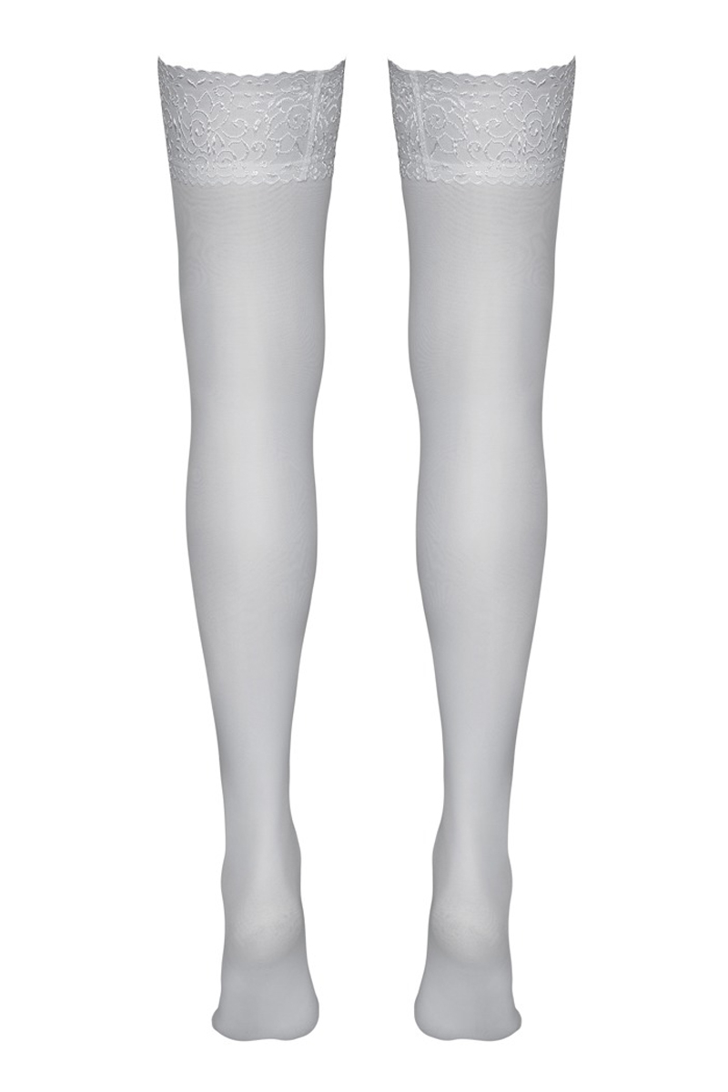 Bas autofixants blanc - Cotelli Legwear 3 Bas autofixants blanc - Cotelli Legwear – Image 3