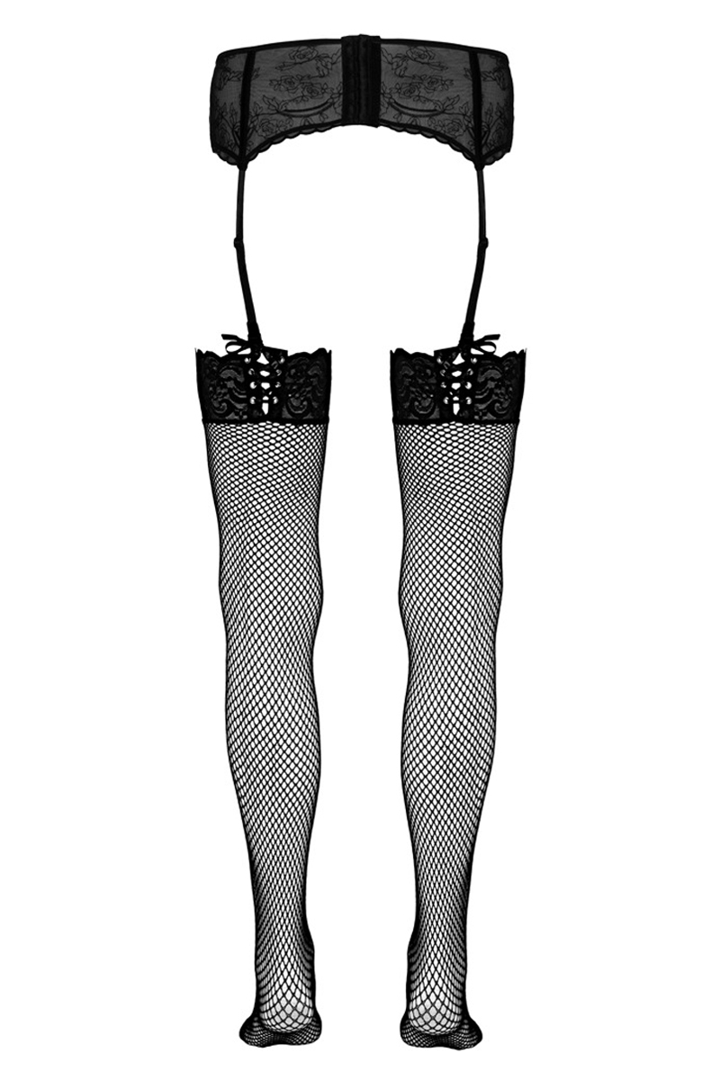 Bas résille noir - Cotelli Legwear 3 Bas résille noir - Cotelli Legwear – Image 3