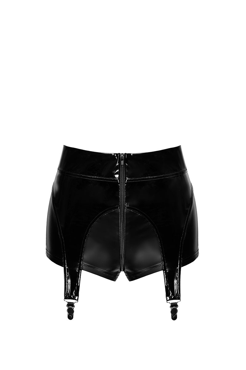 Short à jarretelles Glam F325 vinyle et wetlook 3 Short à jarretelles Glam F325 vinyle et wetlook – Image 3