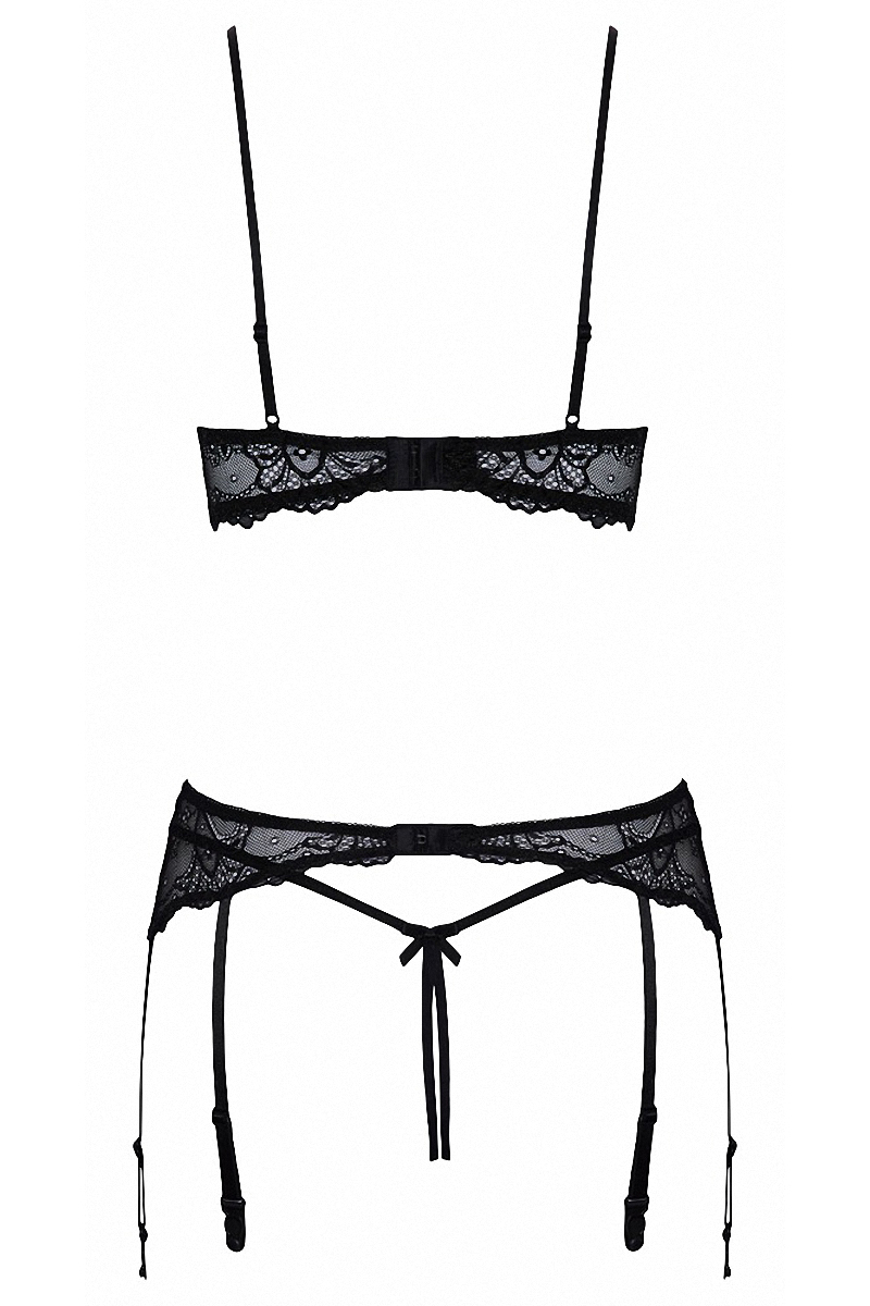 Ensemble lingerie ouverte noir - Cotelli Lingerie 3 Ensemble lingerie ouverte noir - Cotelli Lingerie – Image 3