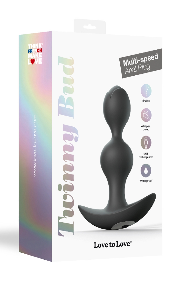 Plug anal vibrant Twinny Bud noir 3 Plug anal vibrant Twinny Bud noir – Image 3