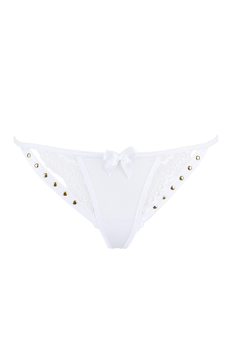 String blanc à clous dorés V-9798 - Axami 3 String blanc à clous dorés V-9798 - Axami – Image 3