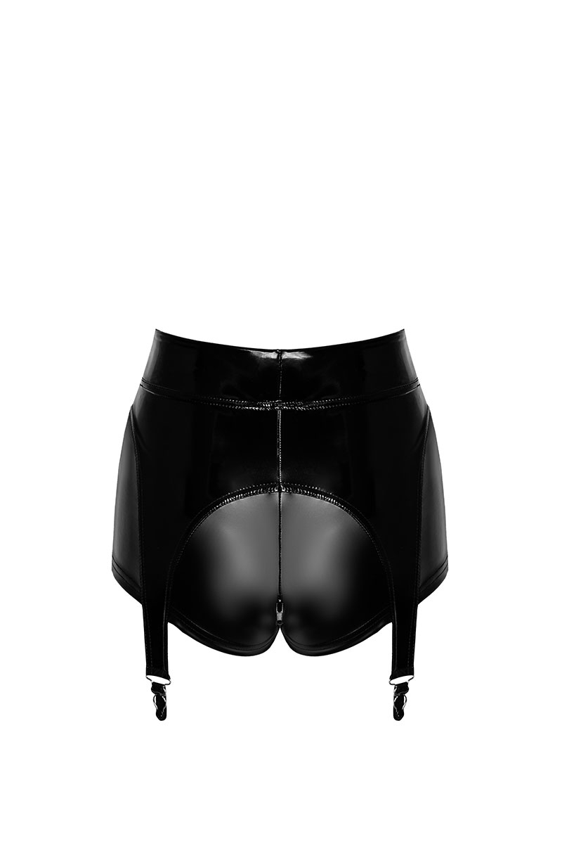 Short à jarretelles Glam F325 vinyle et wetlook 4 Short à jarretelles Glam F325 vinyle et wetlook – Image 4