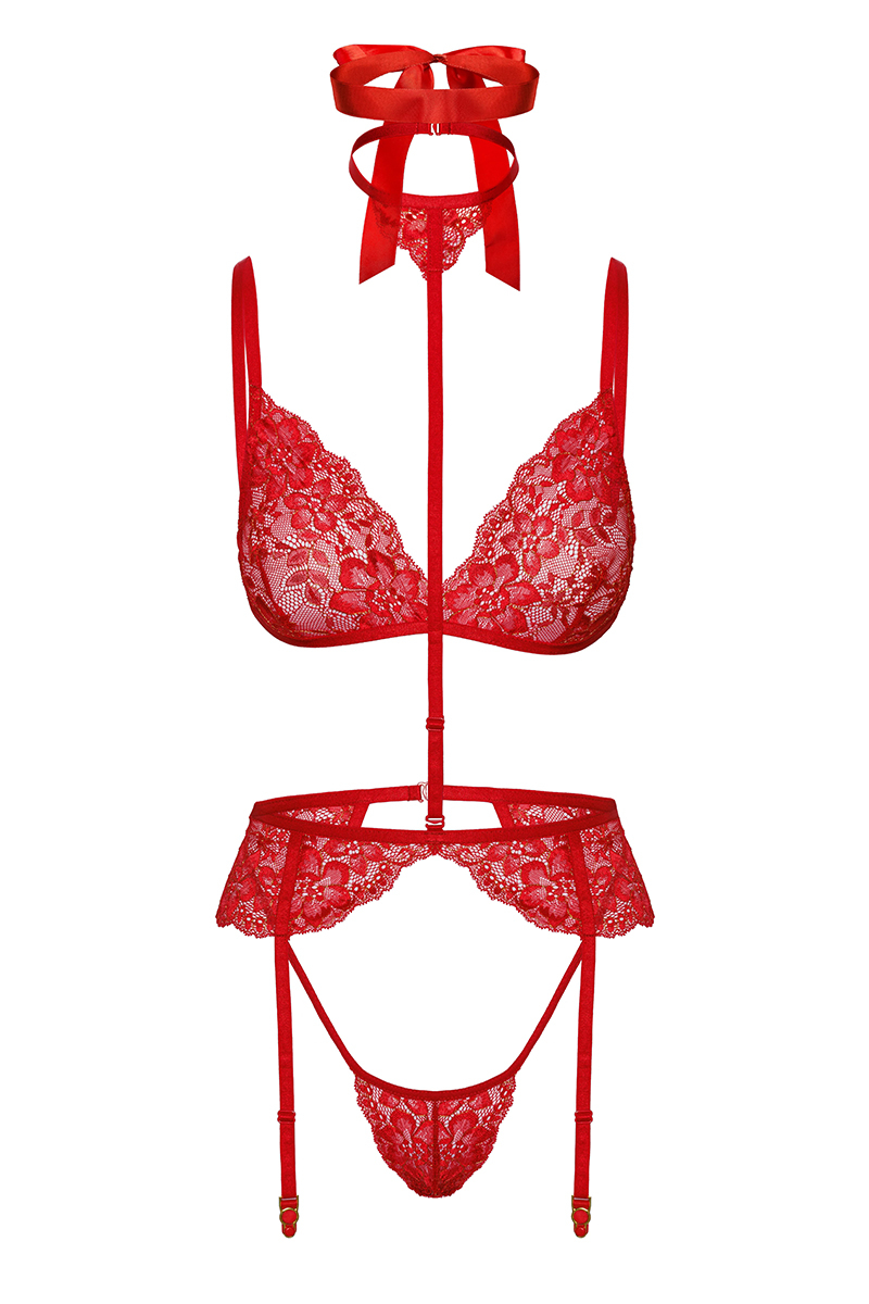 Ensemble 5 pièces Bondage Red Lace Kiss 243 - Kissable 3 Ensemble 5 pièces Bondage Red Lace Kiss 243 - Kissable – Image 3