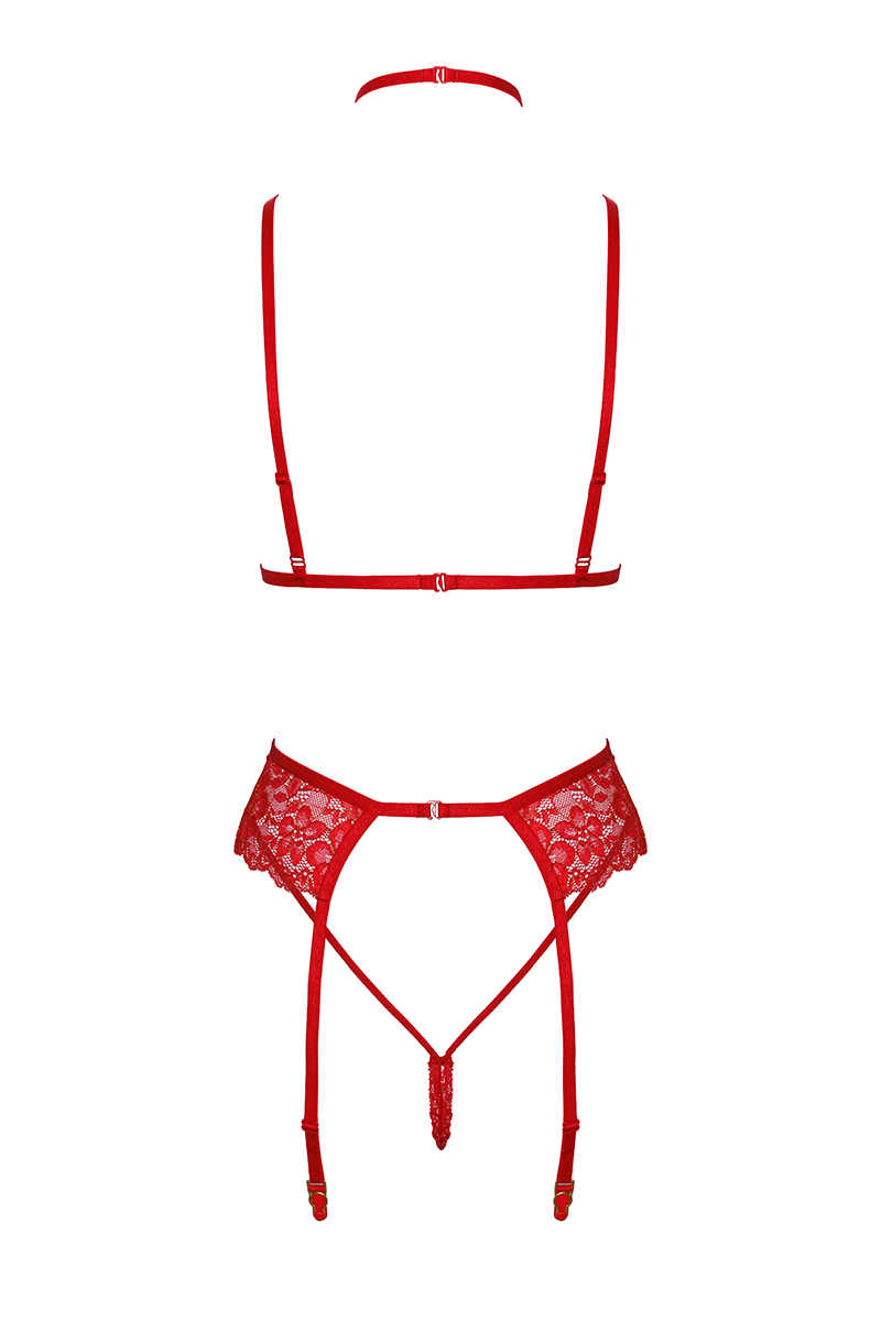 Ensemble 5 pièces Bondage Red Lace Kiss 243 - Kissable 4 Ensemble 5 pièces Bondage Red Lace Kiss 243 - Kissable – Image 4