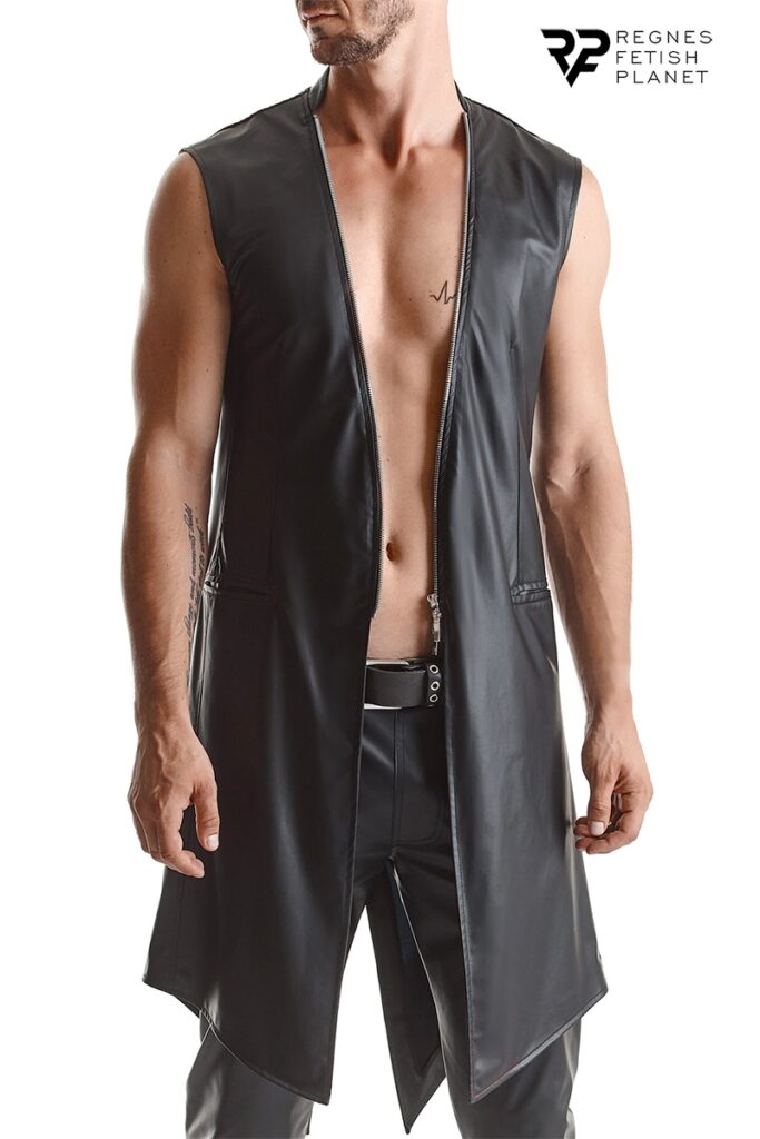 Veste longue sans manche wetlook Marco - Regnes