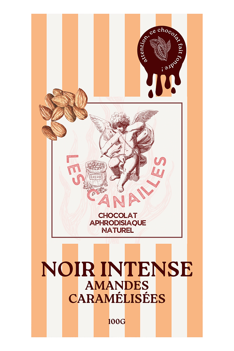 Chocolat noir amandes caramélisées - Tablette 100g - Les canailles 1 Chocolat noir amandes caramélisées - Tablette 100g - Les canailles