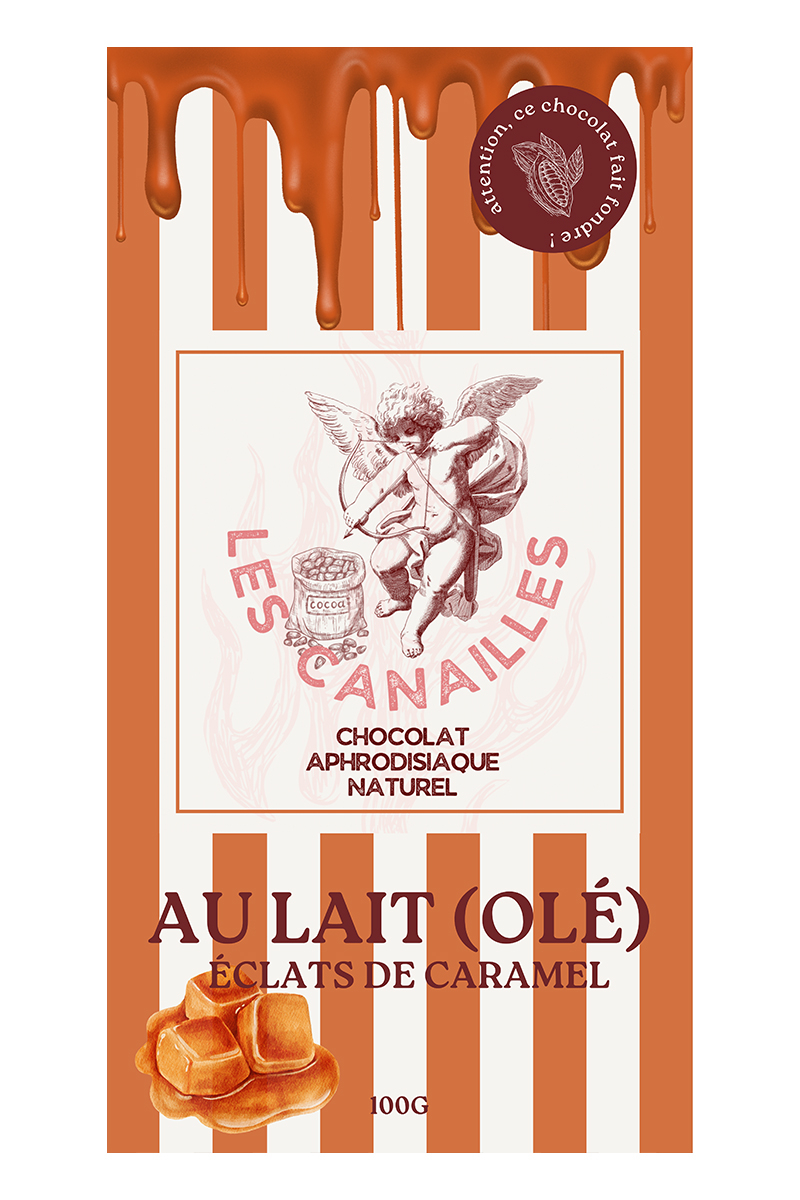 Chocolat au lait éclats de caramel - Tablette 100g - Les canailles 1 Chocolat au lait éclats de caramel - Tablette 100g - Les canailles