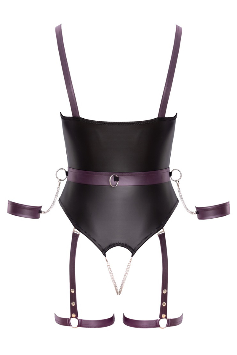 Body à jarretelles ouvert avec menottes - Cottelli Bondage 3 Body à jarretelles ouvert avec menottes - Cottelli Bondage – Image 3