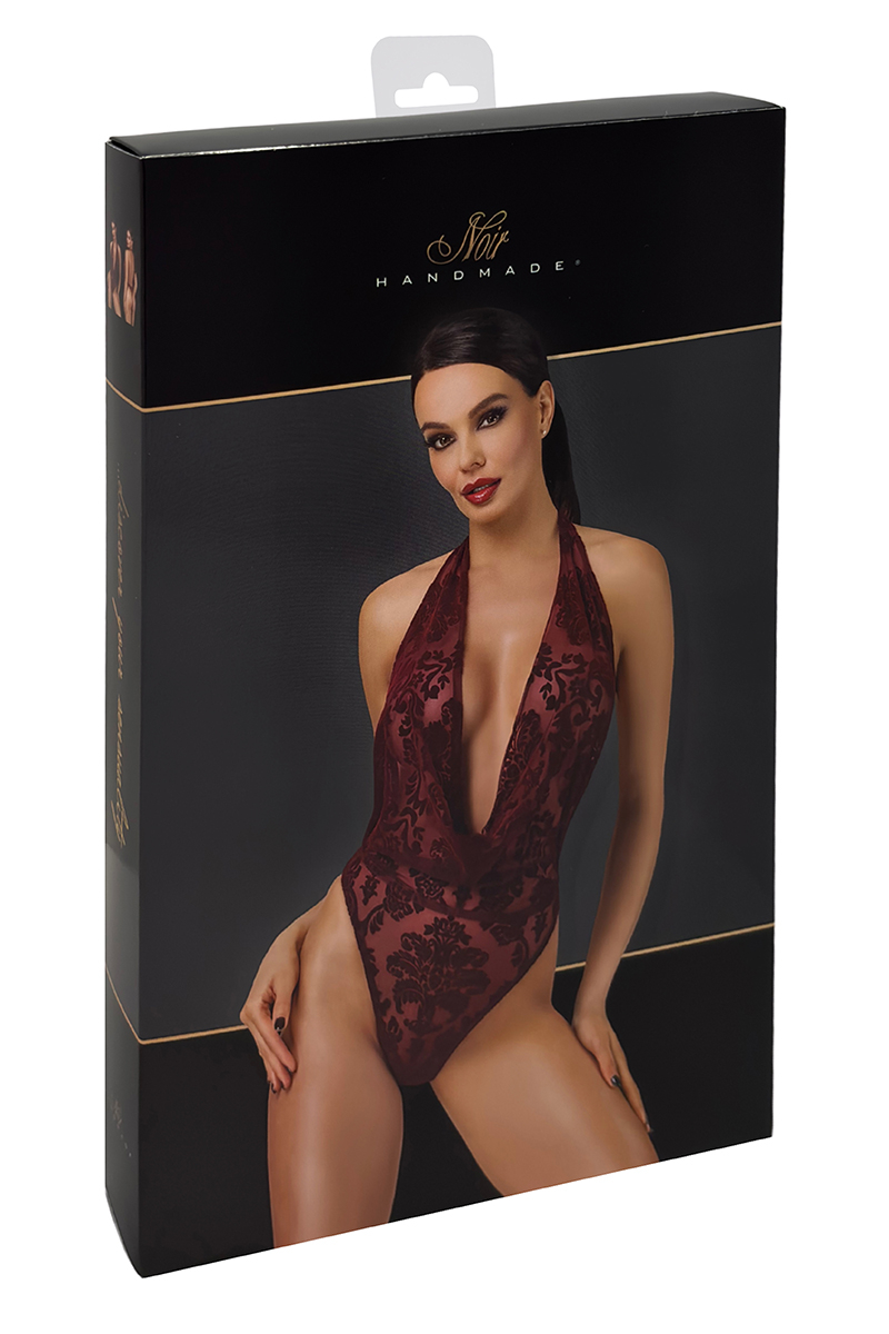 Body en tulle floqué Kink Royal F386 - Noir Handmade 4 Body en tulle floqué Kink Royal F386 - Noir Handmade – Image 4