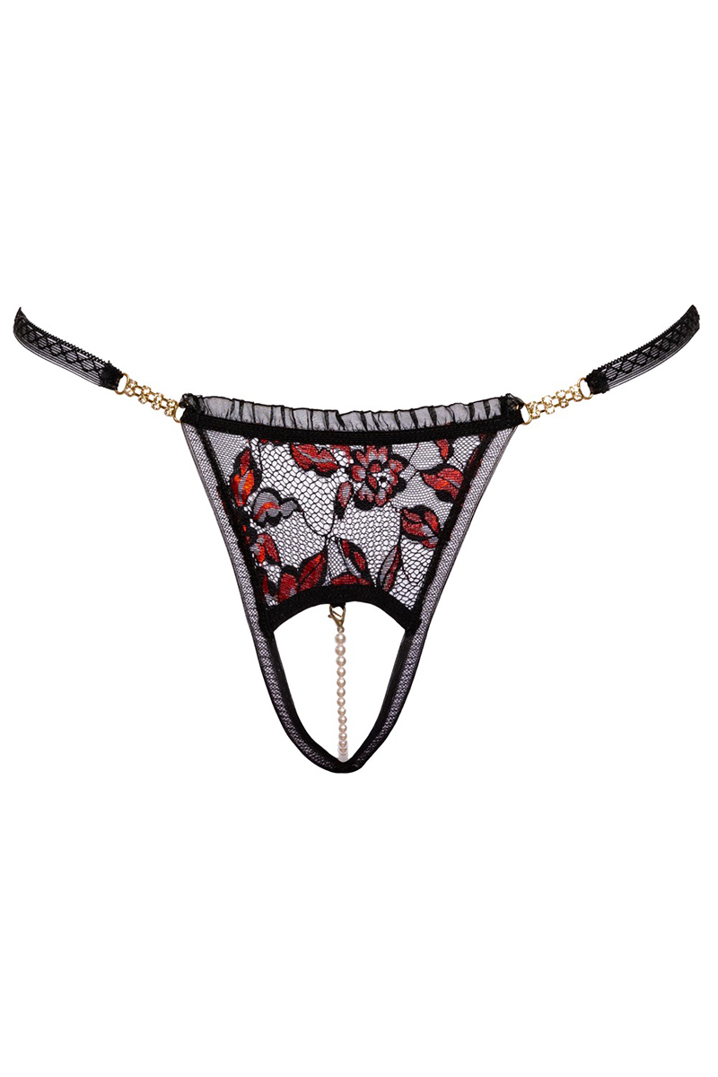 String dentelle ouvert bicolore - Cottelli LINGERIE 2 String dentelle ouvert bicolore - Cottelli LINGERIE – Image 2