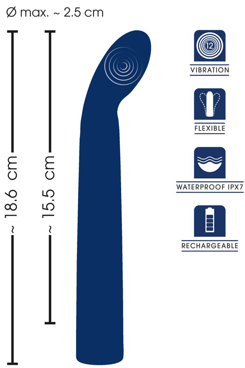 Vibro point G flexible 18,6 x 2,5 cm - Sweet Smile 3 Vibro point G flexible 18,6 x 2,5 cm - Sweet Smile – Image 3