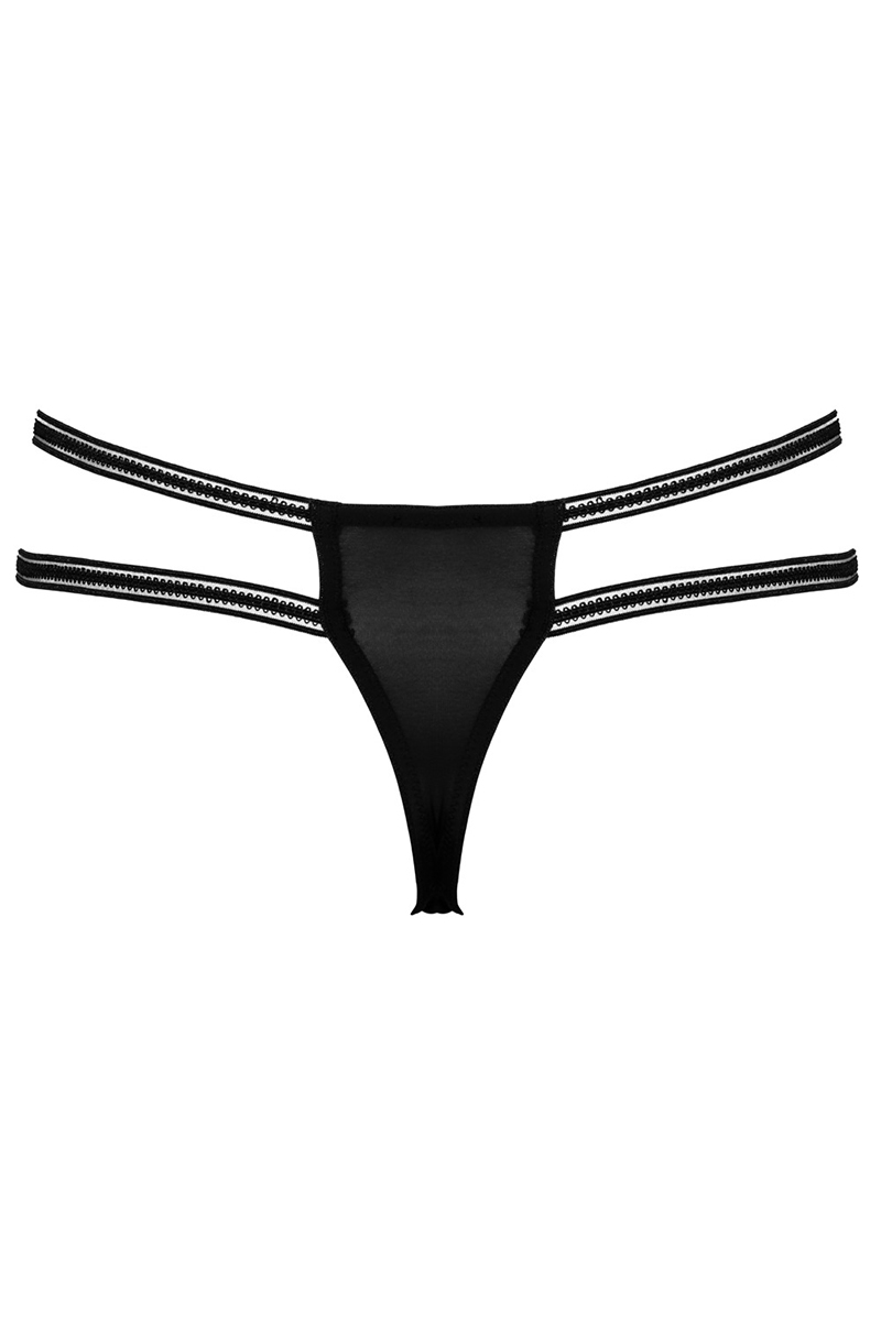 String ouvert Rio noir en dentelle - Cottelli LINGERIE 4 String ouvert Rio noir en dentelle - Cottelli LINGERIE – Image 4